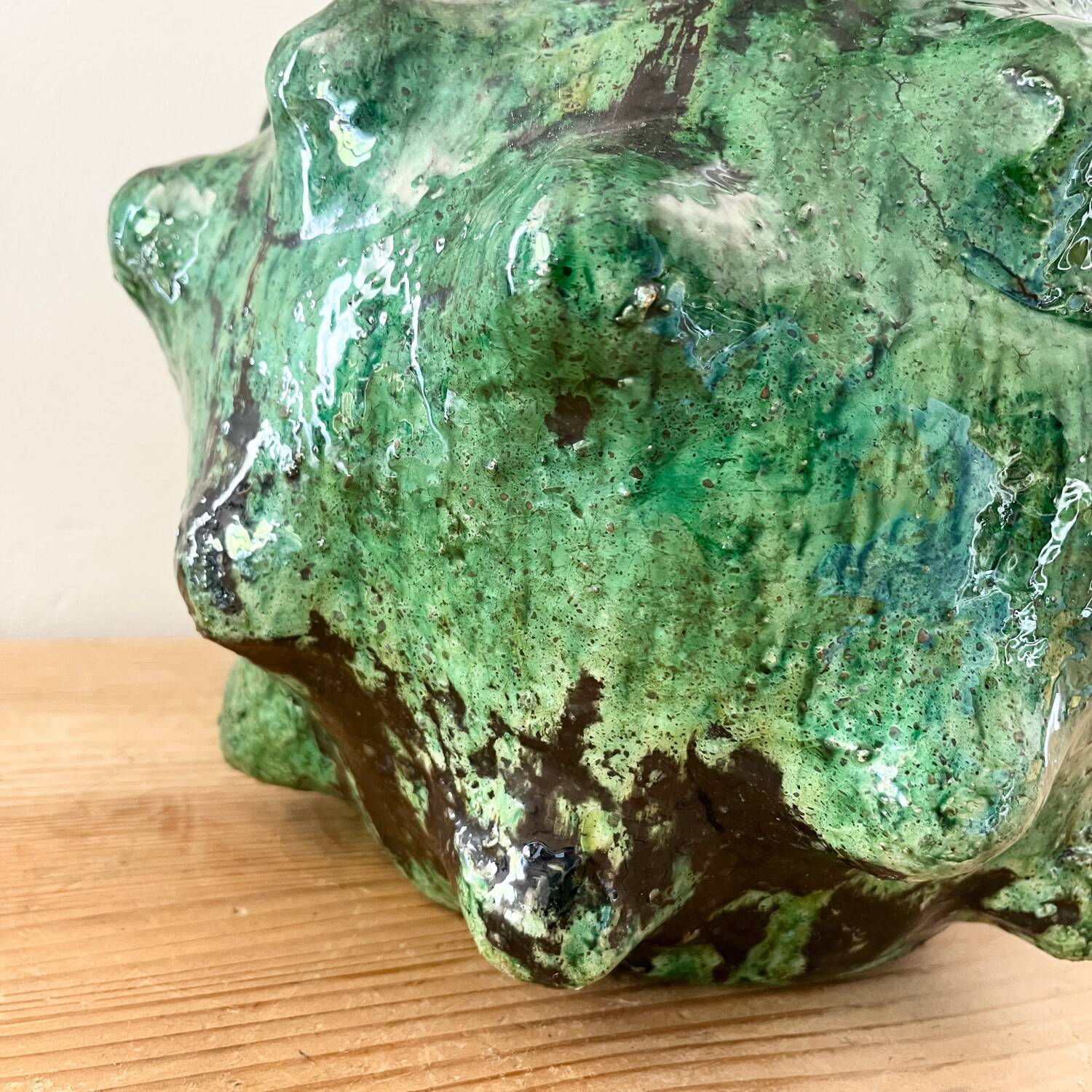 Green terracotta vase