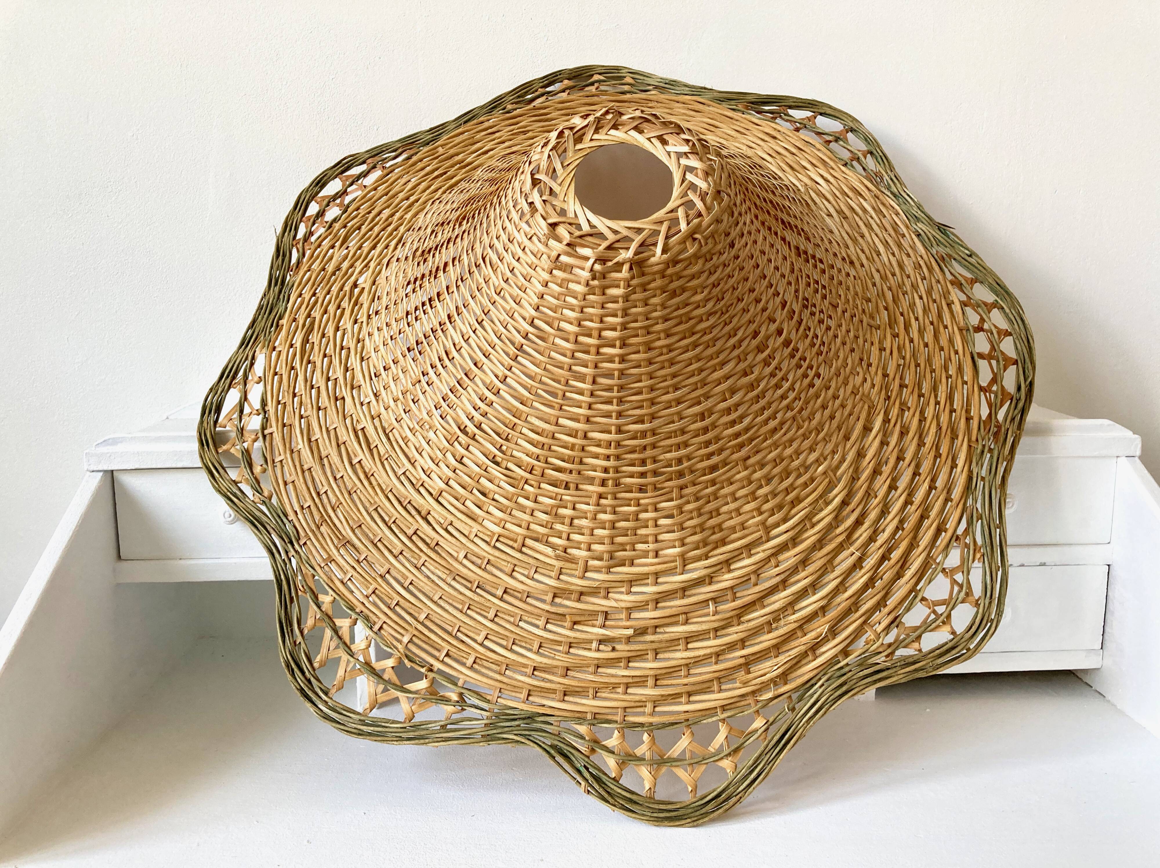 Braided wicker flower suspension