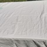 Drap ancien lin coton broderie 268X207