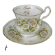 Tasse à thé & soucoupe porcelaine anglaise Queen's China-Octobre décor de daisy