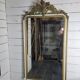 Old Louis XV style mirror with gold and white patina, 145×82cms