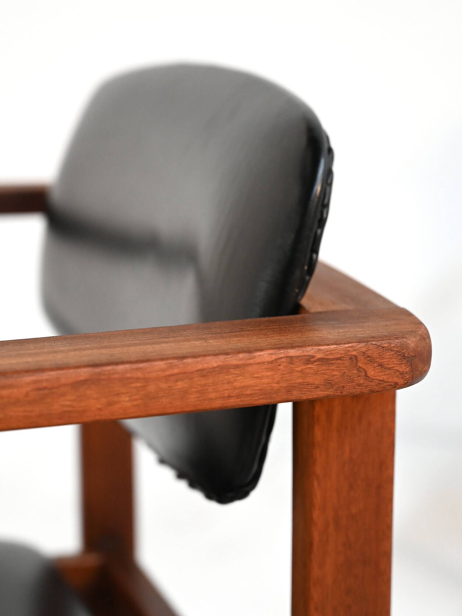 Teak and leather chairs, Denmark 1960s