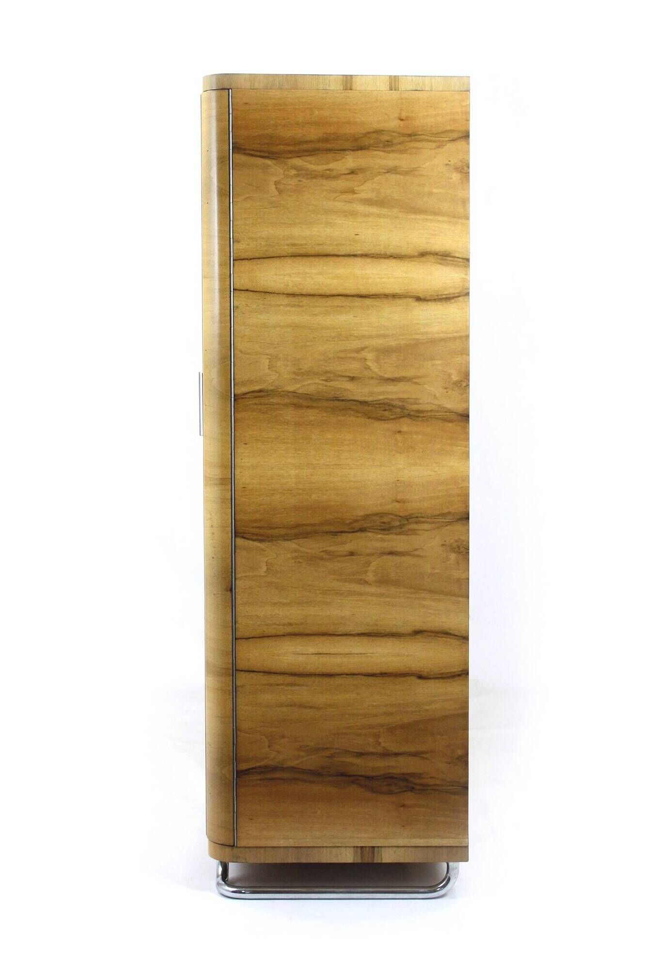 Restored Bauhaus Chromed Tubular Steel Wardrobe from Hynek Gottwald, 1930s