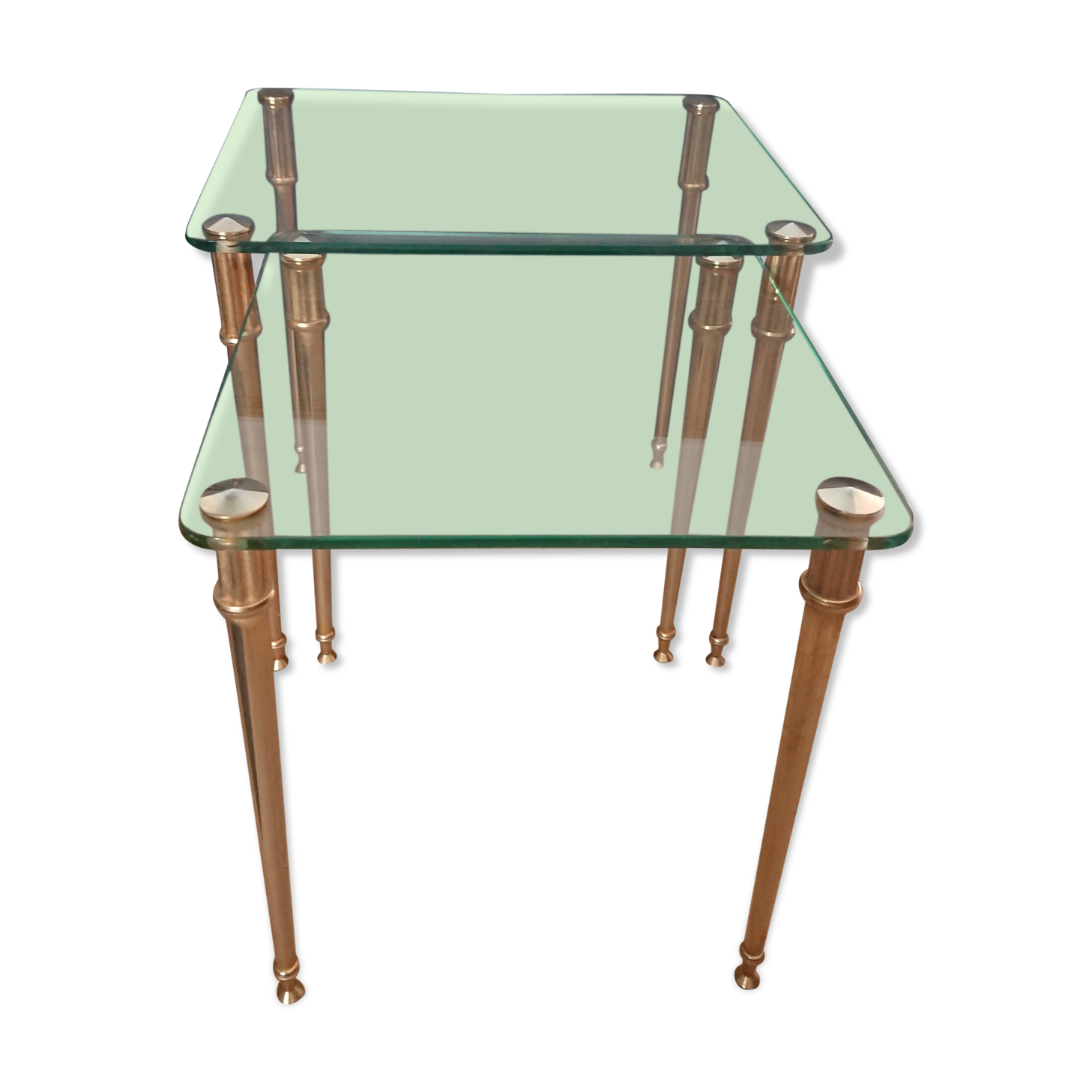 Brass and glass tables