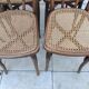 6 antique bistro chairs with curved wood and caning from 1900 L&H Cambier Frères