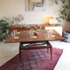vintage coffee table with up and down system, dining table up to 10 people