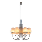 Angelo Gaetano Sciolari chandelier with six misty glass shades