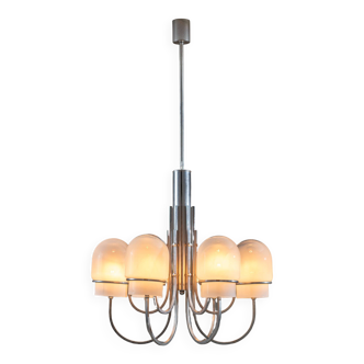 Angelo Gaetano Sciolari chandelier with six misty glass shades