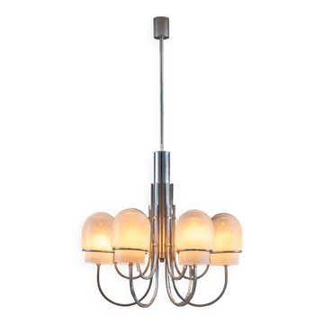 Angelo Gaetano Sciolari chandelier with six misty glass shades