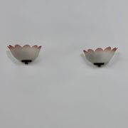 Vintage "flower" wall sconces, glass, France, 1970.