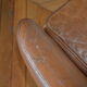 Scandinavian armchair in camel patinated leather