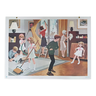 School posters scenes of life - fernand nathan 1967