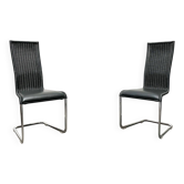 Chaises cantilever allemandes B25 grises avec coussins en cuir fixes de Tecta par Tecta et Jean Prouvé, ensemble de 2