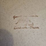 Round serving dish vintage Faïence from Lunéville St Clément 1970s Diameter