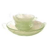 Art Deco dessert service in uraline, salad bowl and cup