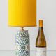 Granada Albarello Ceramic Table Lamp, Hand-Painted, New Silk Shade