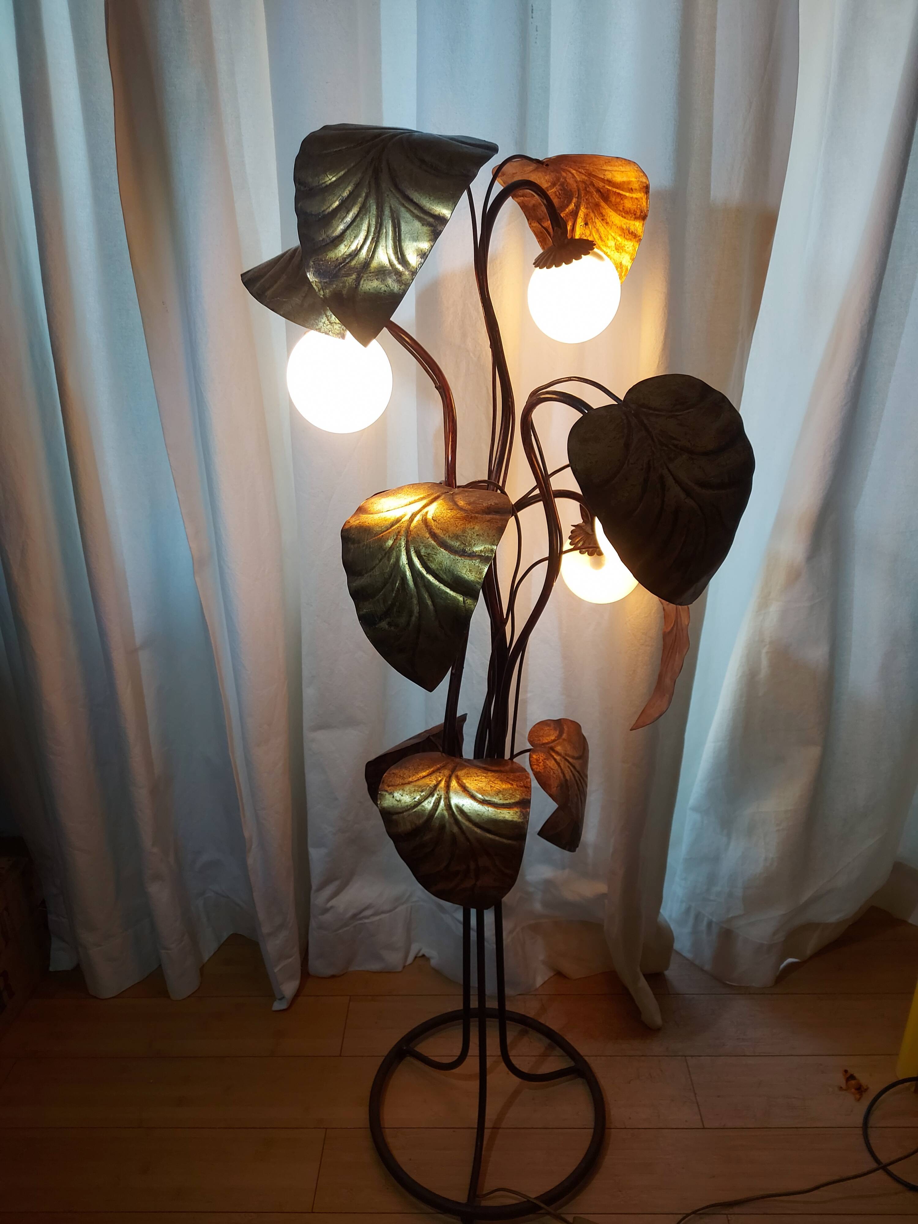 Floor lamp rhubarb leaf 70s