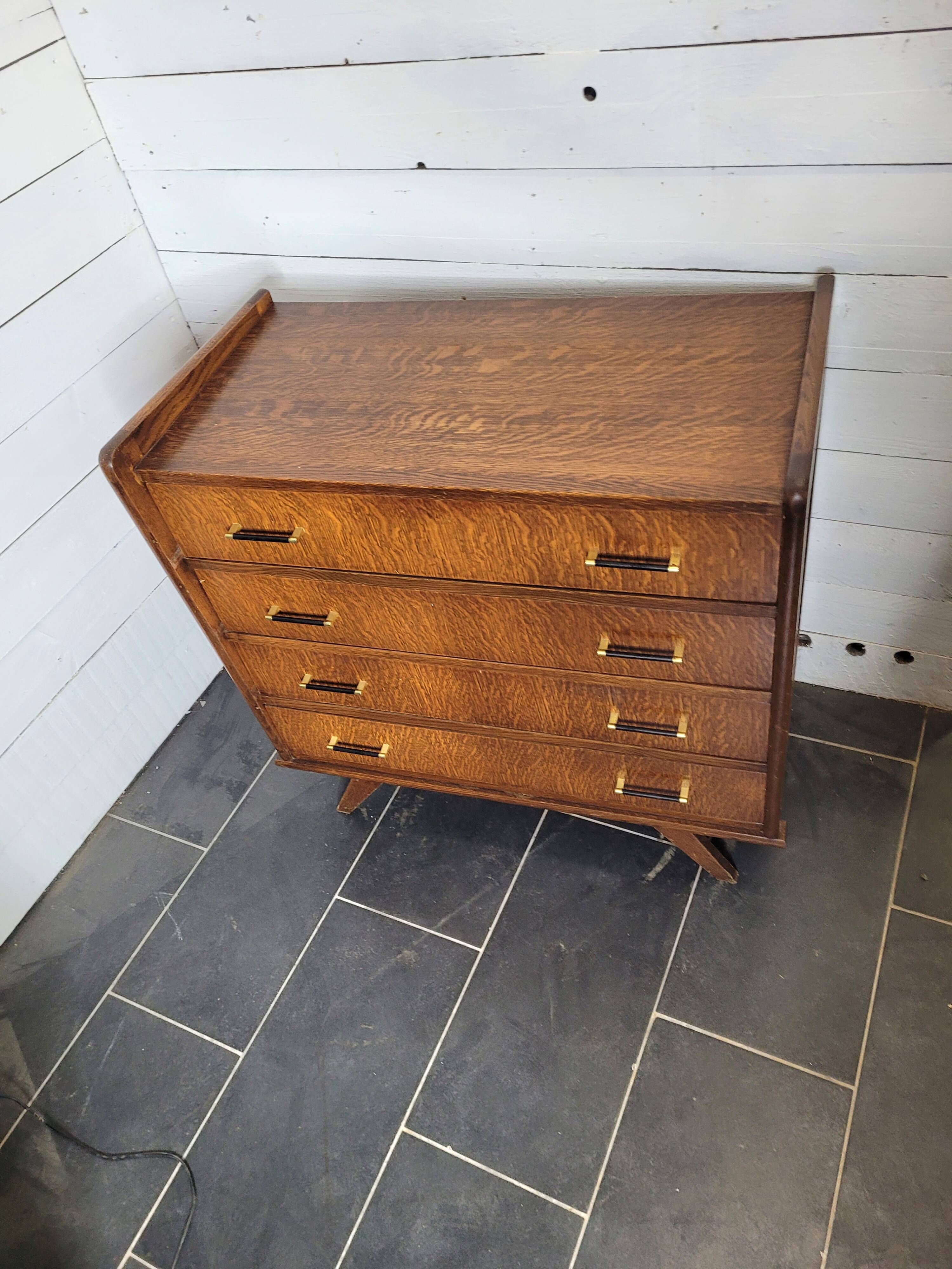 Vintage 60s oak chest of drawers
