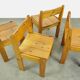 Chaises de salle à manger brutalistes vintage en pin massif par Ate van APELDOORN, 1970