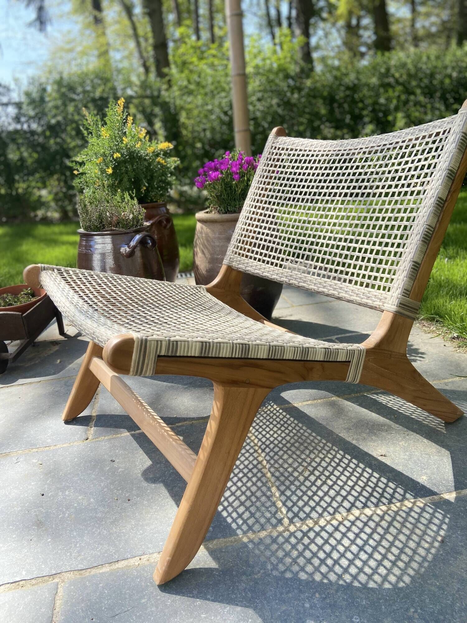 Chair / garden armchair / single-seater in retro rattan