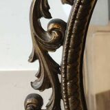 Ancien Miroir ovale Brevettato, style Baroque/Rococo. En bronze à patine dorée. Dim 34 x 25,5 cm