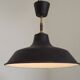 French Vintage 1950s Industrial Light In Black Metal White Enamal & Brass