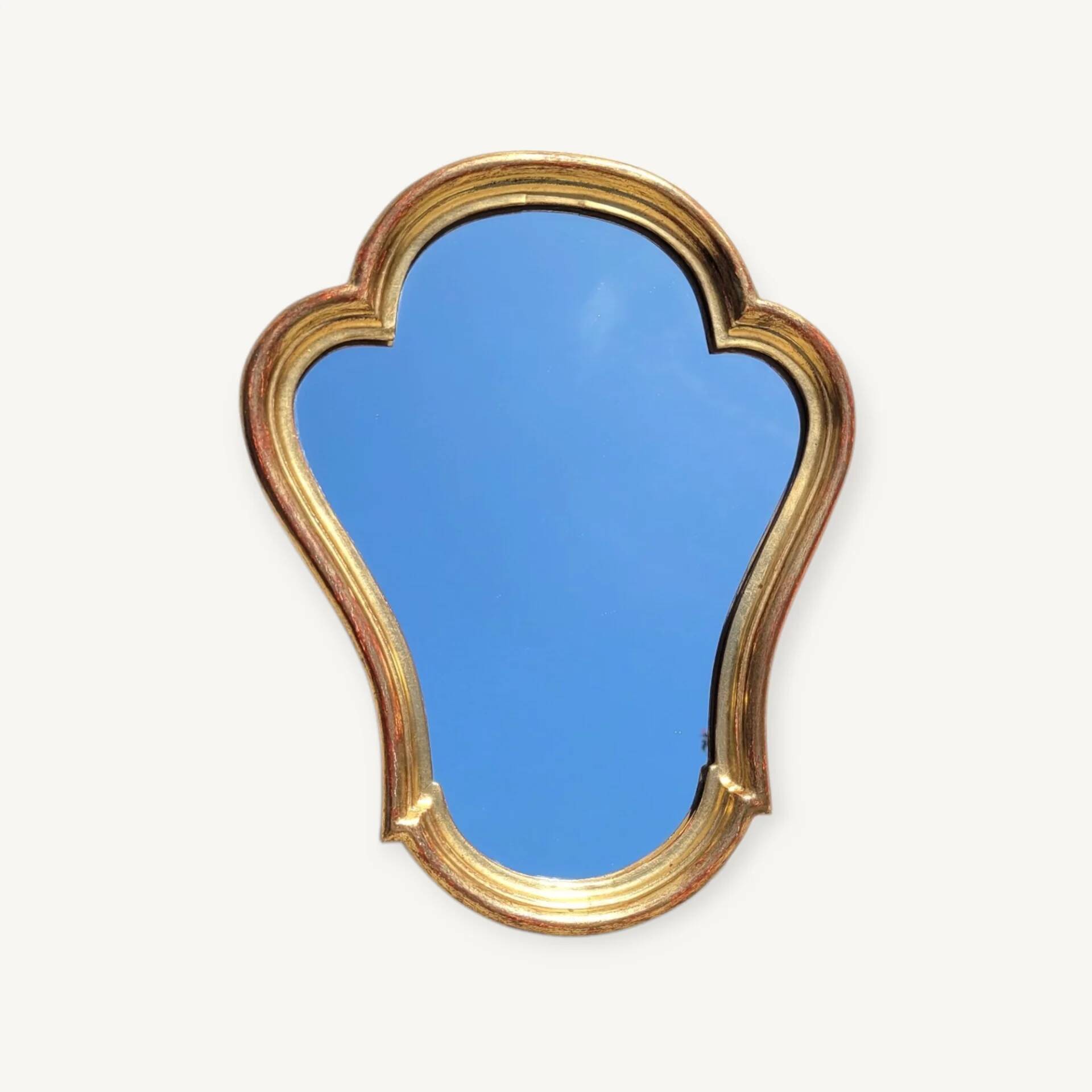 Miroir vintage doré maison Roussat 32x40cm