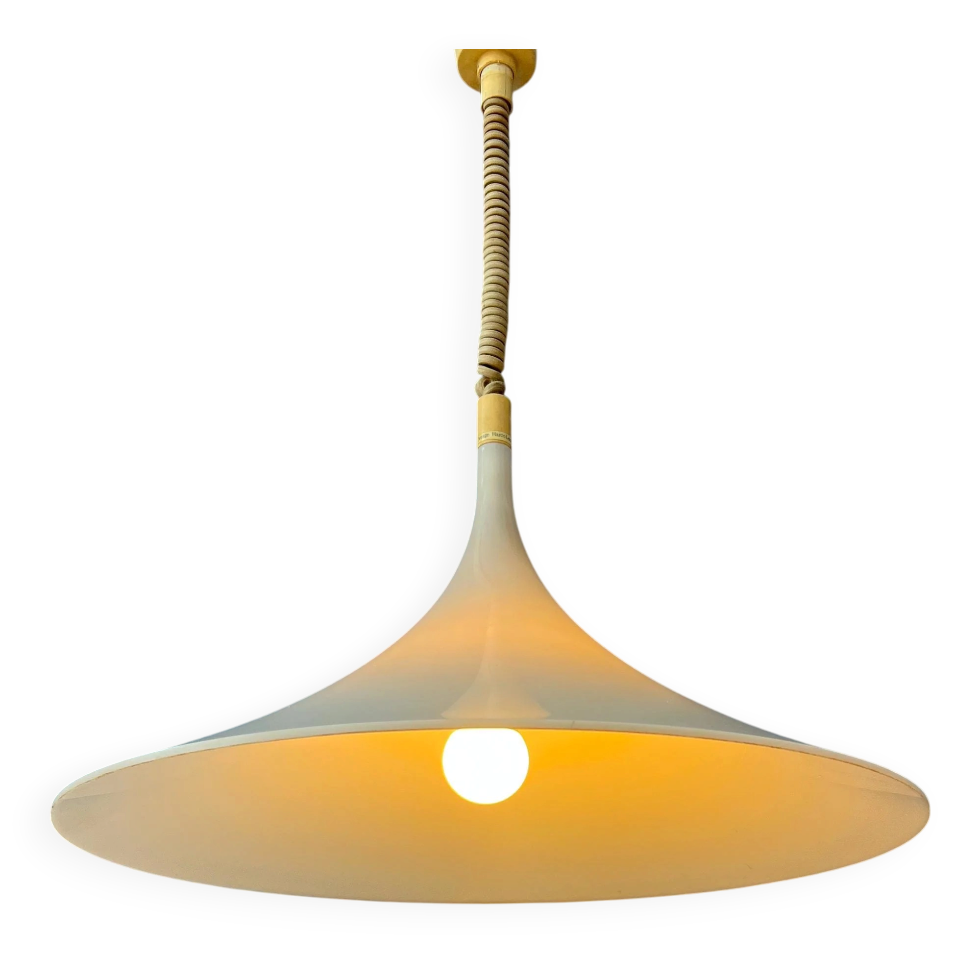 Vintage plexiglass "witch hat" pendant light
