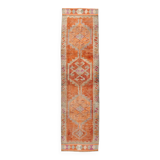 3x11 Faded Orange Anatolian Runner, Contemporary Runner Rug, 92x339 Cm