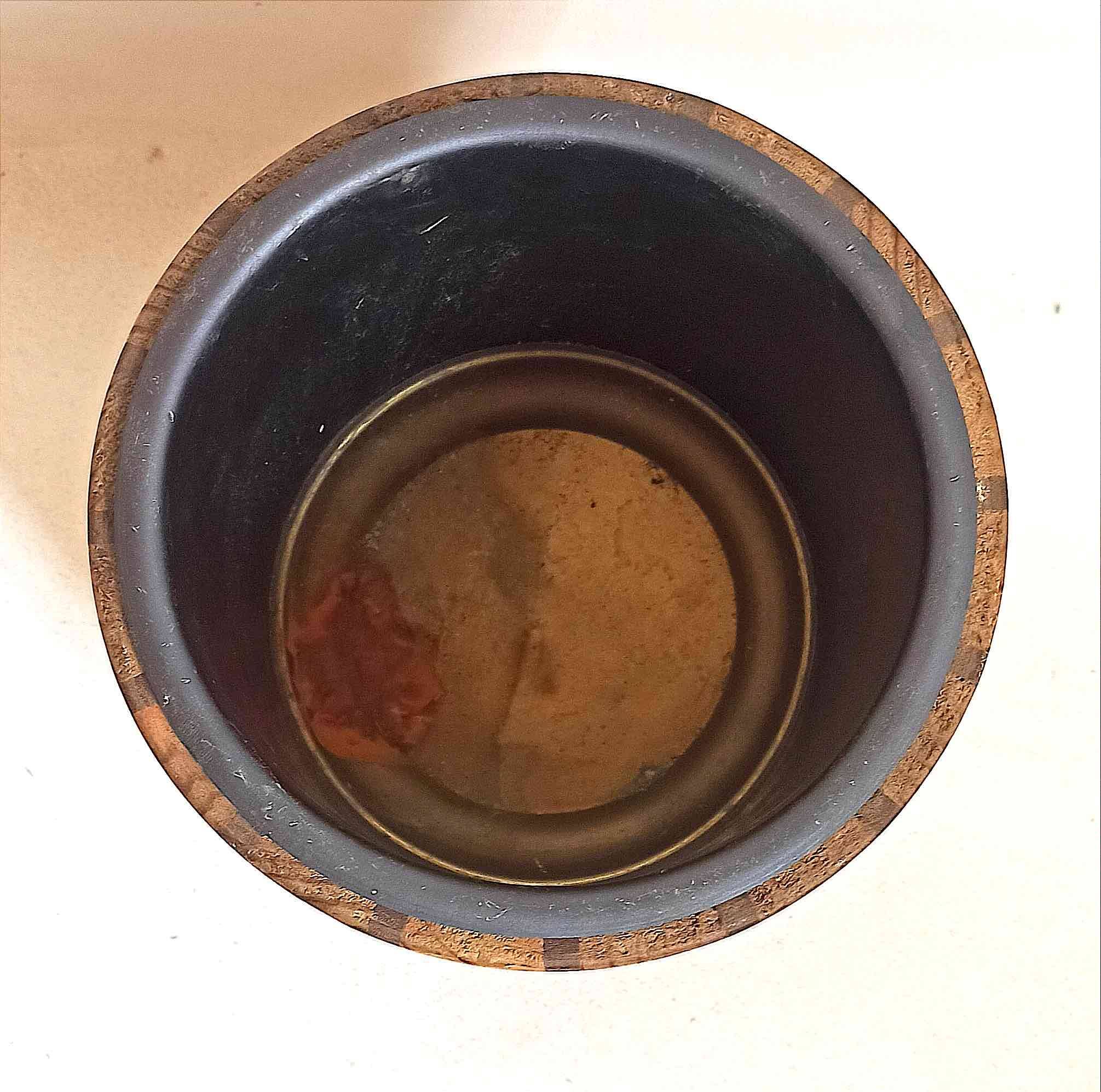Seau à glace ou rafraîchisseur bouteille scandinave bois Hauteur 22,5 cm