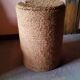 Basket in jute sea rush and wood from the 70s