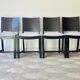 Set de 4 chaises de salle à manger Art Déco en noir