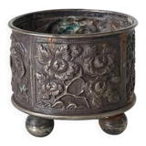 Antique silver-plated metal jewelry box – South Asian crafts – circa 1950