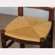 Set of 4 wooden chairs with rush seats, French work, 1940.