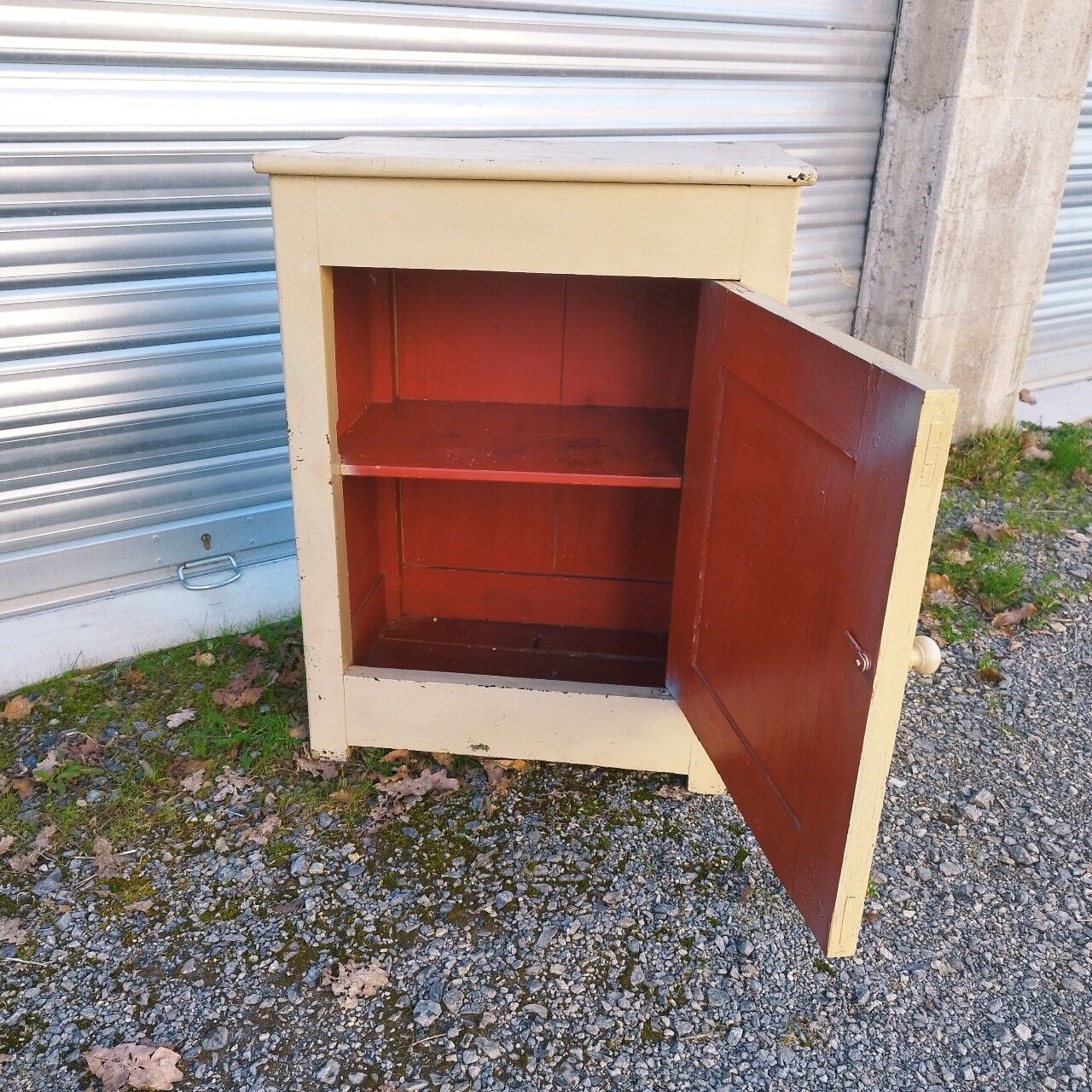 Antique jam maker in vintage painted oak