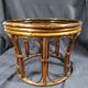 Pouf en rotin ancien vintage