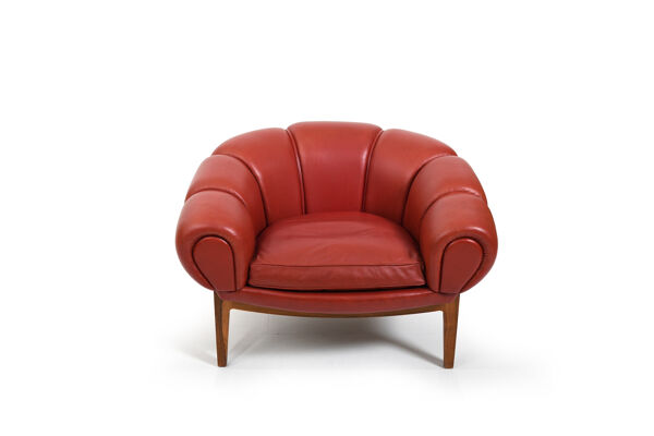 Fauteuil « croissant » danois par Illum Wikkelsø Années 1950