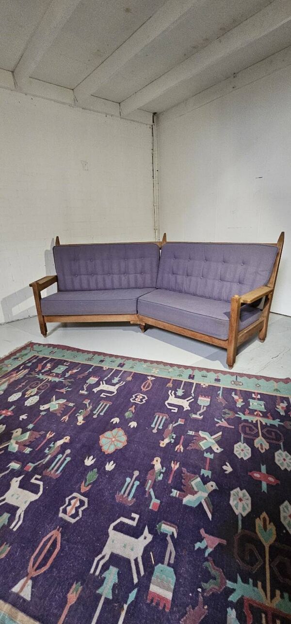 Canapé Guillerme et Chambron en chêne 1960