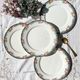 4 Digoin opaque porcelain plates with floral pattern "3984"