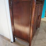 Support buffet bibus woven rattan 2 doors in caning - vintage 60s/70s