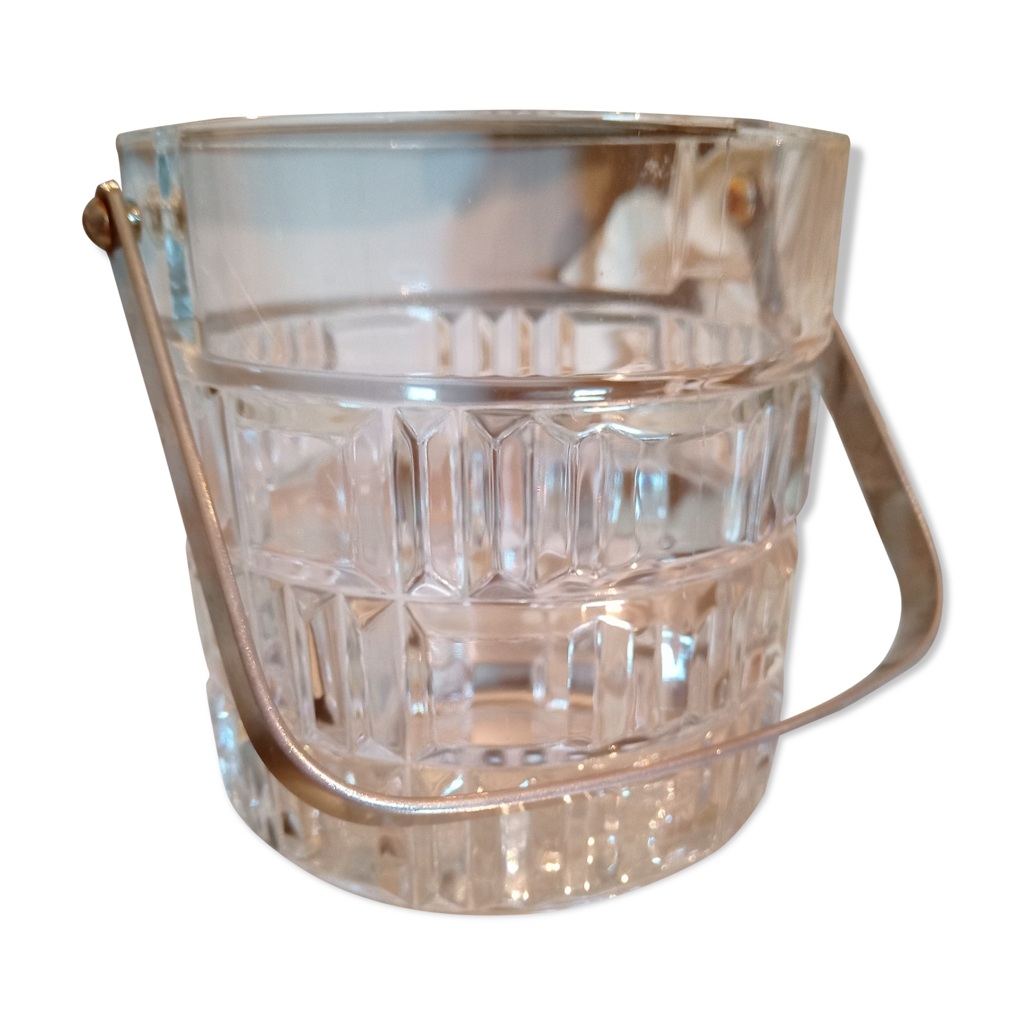 Molded glass ice bucket