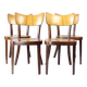 Ensemble de 4 chaises à repas par Tatra en noyer, Tchécoslovaquie 1960