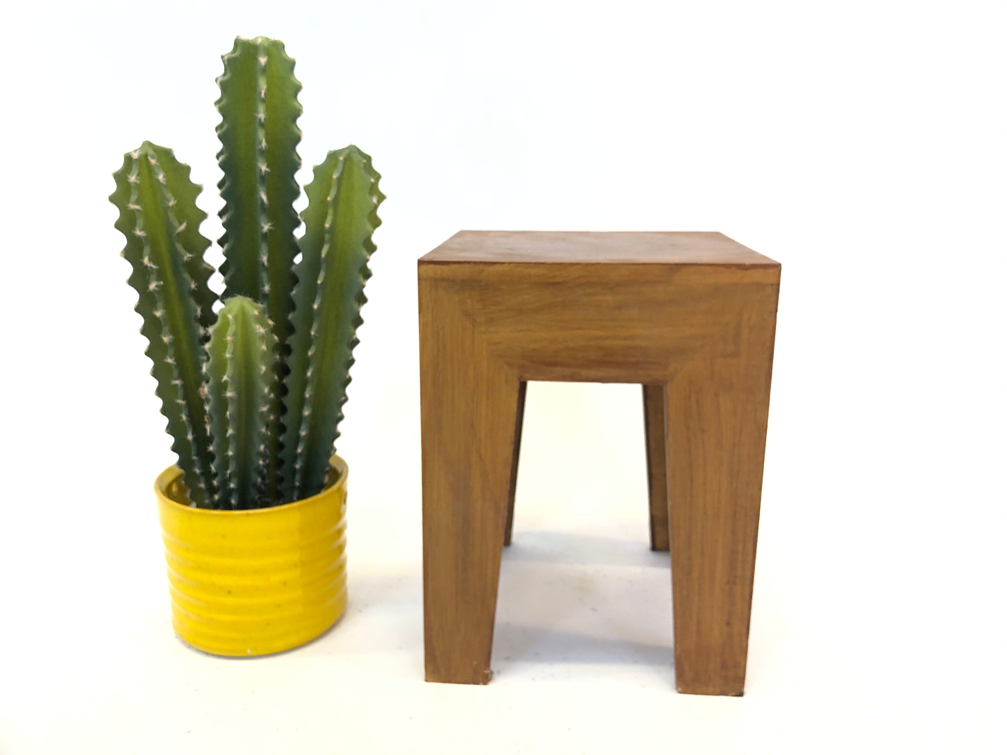 Vintage 1970s side table in minimalist wood