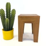 Vintage 1970s side table in minimalist wood