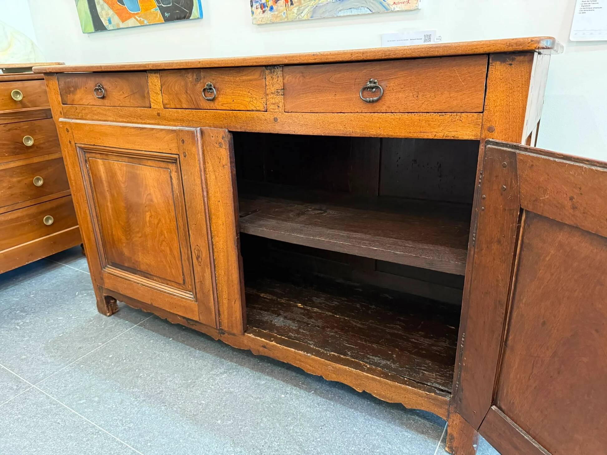 19th-century walnut buffet – 3 drawers