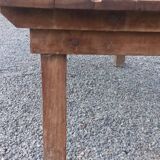 Brutalist farmhouse table Antique wooden workshop table 200cm