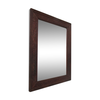 Miroir bois sculpté art déco 28x38cm