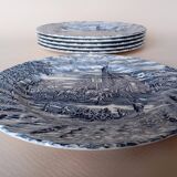 6 English Bursley "The Posthouse" dinner plates