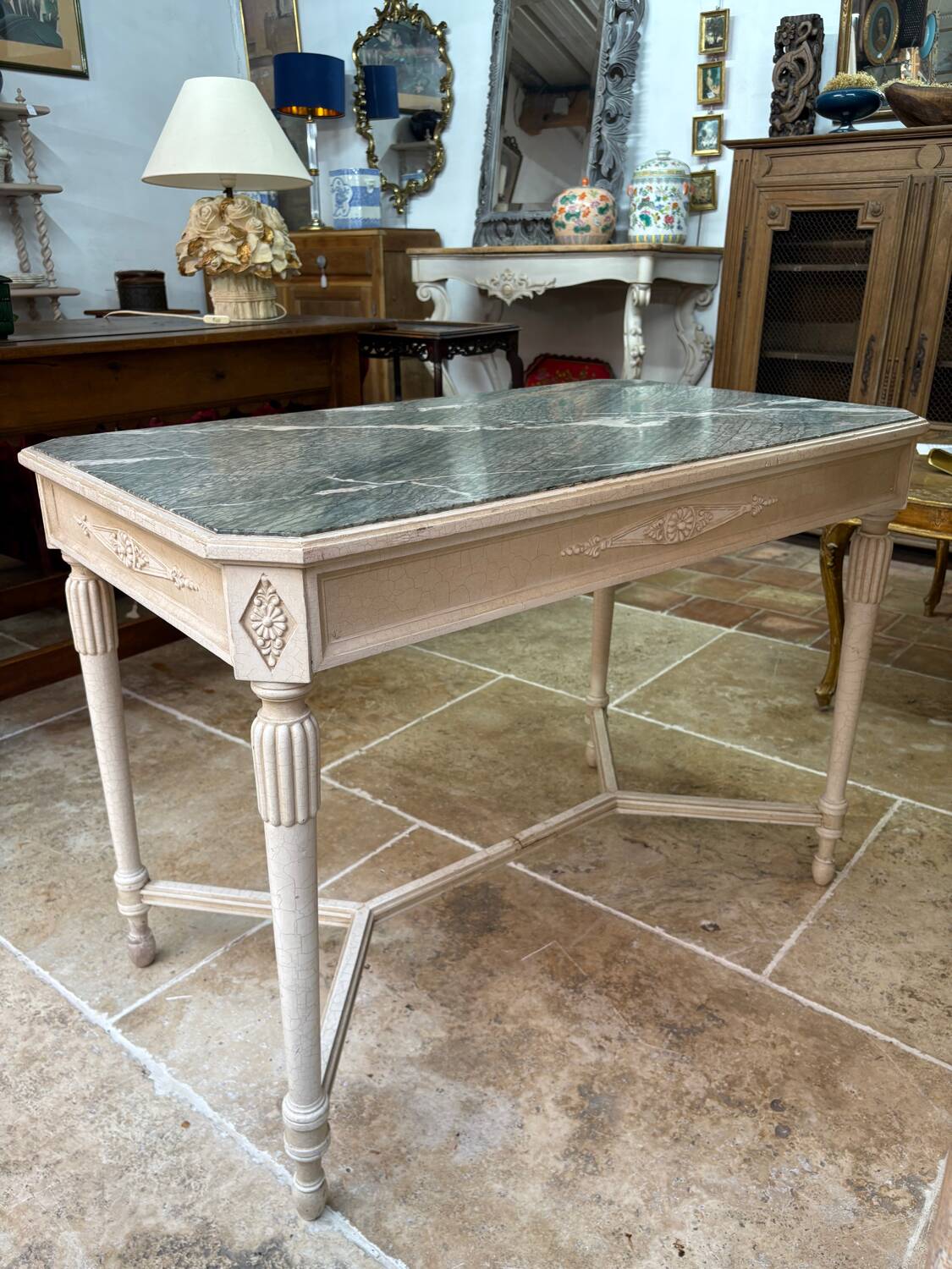 Table style Louis XVI en marbre vert