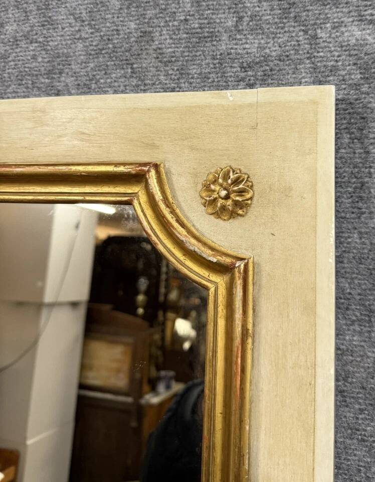 Vintage Louis XV Style Square Lacquered Mirror Circa 1950